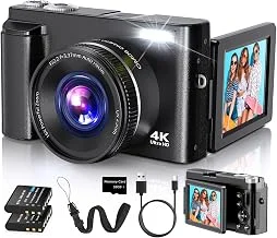 Duluvulu 4K Digital Camera for Photography Autofocus, 48MP Vlogging Camera for YouTube