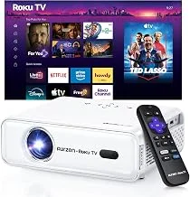 Aurzen Roku TV D1R Smart Portable Outdoor Projector with WiFi and Bluetooth